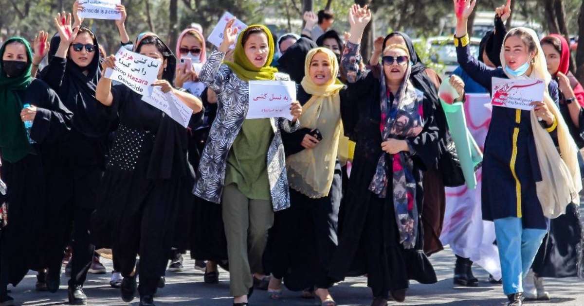 Afghan Hazara women protest against Kabul blast